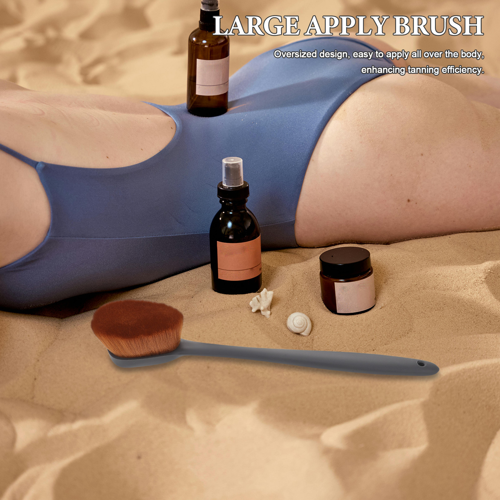 Body Brush - 특대형 셀프 태닝 바디 브러시, 등에